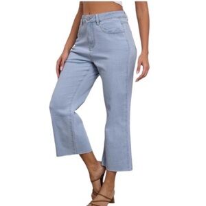 ETTELO Size 4 High Waist Straight Leg Tummy Control Stretch Ankle Length Jeans